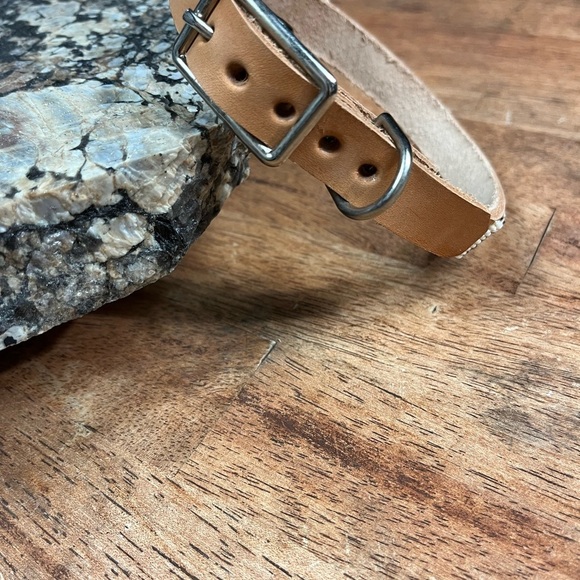 Leather Beaded Dog Collar Handmade Brand New - Medium - Picture 3 of 7